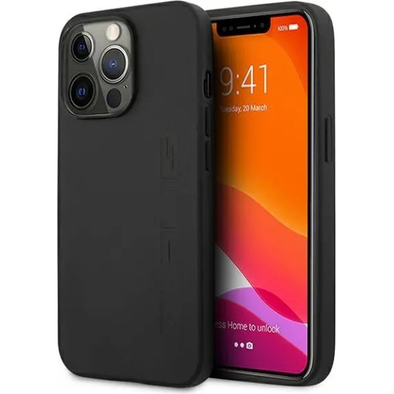 Mercedes AMG Leather Hot Stamped Case for iPhone 13 Pro / 13 6.1 - Black - (AMG00013-0)