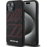 Mercedes AMG Silicone Large Rhombuses Pattern MagSafe Case for iPhone 15 Plus / 14 Plus - Black - (AMG00076-0)