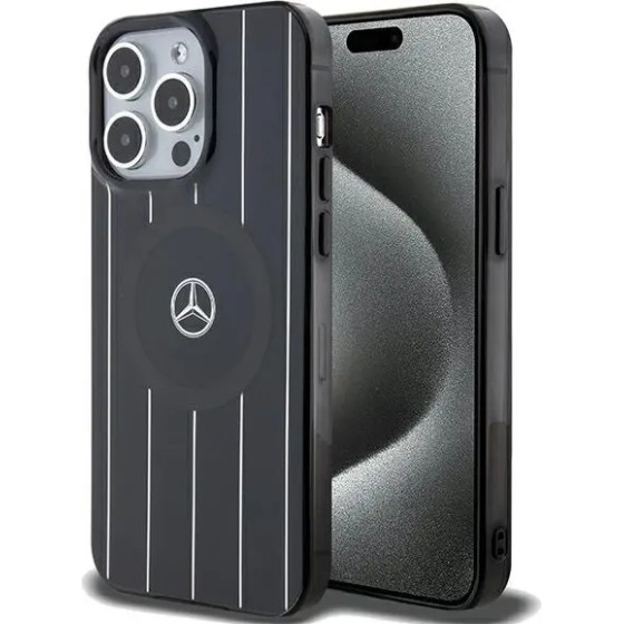 Mercedes Double Layer Crossed Lines MagSafe case for iPhone 15 Pro Max - black - (Mer007968-0)
