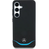 Mercedes Leather Contrasted Blue Horizontal Curve MagSafe Case for Samsung Galaxy S25 - Black - (Mer008455-0)