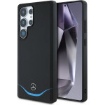 Mercedes Leather Contrasted Blue Horizontal Curve MagSafe Case for Samsung Galaxy S25 Ultra - Black - (Mer008456-0)