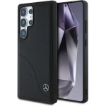 Mercedes Leather Curved Stitches Case for Samsung Galaxy S25 Ultra - Black - (Mer008462-0)