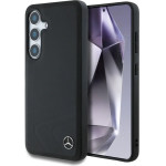 Mercedes Leather Horizontal Debossed Curves MagSafe Case for Samsung Galaxy S25 - Black - (Mer008457-0)