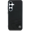Mercedes Leather Horizontal Debossed Curves MagSafe Case for Samsung Galaxy S25 - Black - (Mer008457-0)