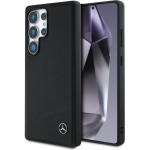 Mercedes Leather Horizontal Debossed Curves MagSafe Case for Samsung Galaxy S25 Ultra - Black - (Mer008458-0)