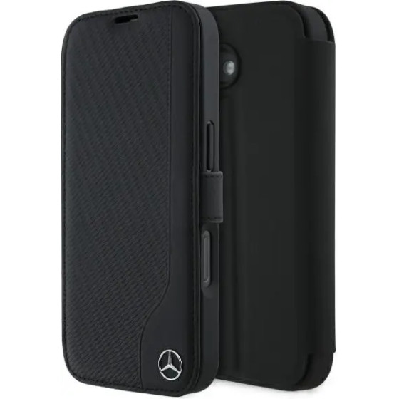 Mercedes Leather Wood Imitation iPhone 16 Case - Black - (Mer008311-0)