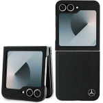 Mercedes Leather Wood Imitation MagSafe Case for Samsung Galaxy Z Flip 6 - Black - (Mer008154-0)
