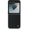 Mercedes Leather Wood Imitation MagSafe Case for Samsung Galaxy Z Flip 6 - Black - (Mer008154-0)