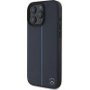 Mercedes MB Blue Line Leather MagSafe Case for iPhone 16 Pro Max - Navy Blue - (Mer008308-0)