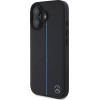 Mercedes MB Blue Line Leather MagSafe iPhone 16 Case - Black - (Mer008302-0)