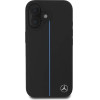 Mercedes MB Blue Line Leather MagSafe iPhone 16 Case - Black - (Mer008302-0)