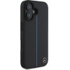 Mercedes MB Blue Line Leather MagSafe iPhone 16 Case - Black - (Mer008302-0)