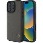 Mercedes MB Curved Stitches Leather iPhone 16 Pro Max Case - Brown - (Mer008294-0)