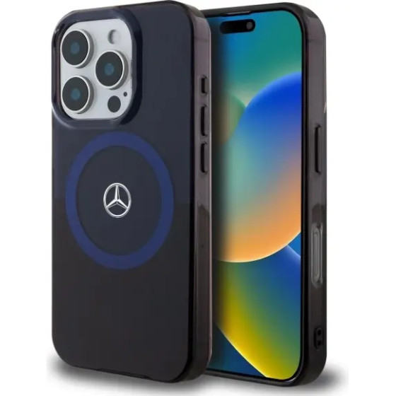 Mercedes MB Double Layer BiColor MagSafe Case for iPhone 16 Pro Max - Blue - (Mer008320-0)