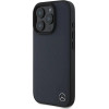 Mercedes MB Wood Imitation Leather MagSafe Case for iPhone 16 Pro Max - Navy Blue - (Mer008306-0)