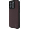 Mercedes MB Wood Imitation Leather MagSafe Case for iPhone 16 Pro Max - Red - (Mer008305-0)