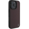 Mercedes MB Wood Imitation Leather MagSafe Case for iPhone 16 Pro Max - Red - (Mer008305-0)
