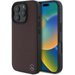 Mercedes MB Wood Imitation Leather MagSafe iPhone 16 Pro Case - Red - (Mer008300-0)