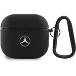 Mercedes MEA4CSLBK AirPods 4 cover black/black Leather Metal Logo - (Mer008352-0)