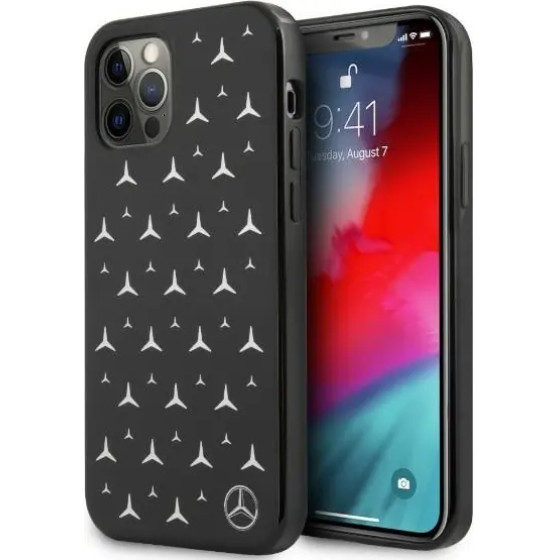 Mercedes MEHCP12LESPBK iPhone 12 Pro Max 6,7'' czarny/black hardcase Silver Stars Pattern - (Mer006824-0)