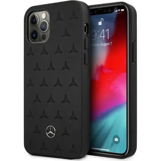 Mercedes MEHCP12LPSQBK iPhone 12 Pro Max 6,7'' czarny/black hardcase Leather Stars Pattern - (Mer006821-0)
