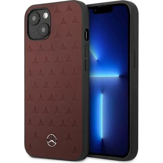 Mercedes MEHCP13SPSQRE iPhone 13 mini 5,4'' czerwony/red hardcase Leather Stars Pattern - (Mer006960-0)