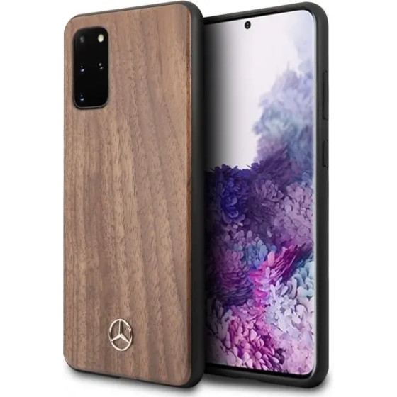 Mercedes MEHCS67VWOLB S20+ G985 hard case brazowy/brown Wood Line Walnut - (Mer005864-0)