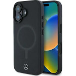 Mercedes Plain Smooth Leather MagSafe iPhone 16 Case - Black - (Mer008279-0)