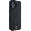 Mercedes Plain Smooth Leather MagSafe iPhone 16 Case - Black - (Mer008279-0)