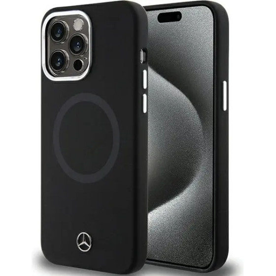 Mercedes Silicone Bicolor MagSafe case for iPhone 15 Pro - black - (Mer007891-0)
