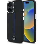 Mercedes Silicone Blue Stripe MagSafe iPhone 16 Case - Black - (Mer008333-0)