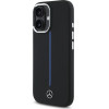 Mercedes Silicone Blue Stripe MagSafe iPhone 16 Case - Black - (Mer008333-0)