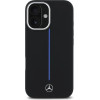Mercedes Silicone Blue Stripe MagSafe iPhone 16 Case - Black - (Mer008333-0)