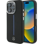Mercedes Silicone Blue Stripe MagSafe iPhone 16 Pro Case - Black - (Mer008290-0)