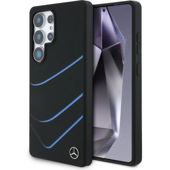 Mercedes Silicone Contrasted Curves MagSafe Case for Samsung Galaxy S25 Ultra - Black - (Mer008460-0)