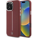 Mercedes Silicone White Stripe MagSafe Case for iPhone 16 Pro Max - Red - (Mer008337-0)