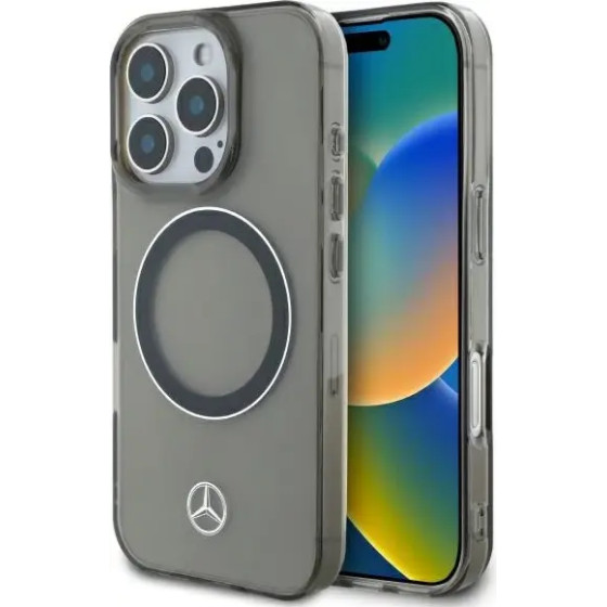 Mercedes Silver Ring MagSafe iPhone 16 Pro Case - Black - (Mer008316-0)