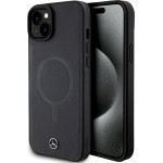 Mercedes Smooth Leather MagSafe case for iPhone 15 Plus - black - (Mer007844-0)