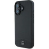 Mercedes Textured And Plain Leather MagSafe case for iPhone 16 - black - (Mer008278-0)