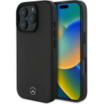 Mercedes Textured And Plain Leather MagSafe case for iPhone 16 Pro - black - (Mer008283-0)