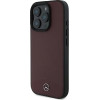Mercedes Textured And Plain Leather MagSafe case for iPhone 16 Pro - red - (Mer008285-0)