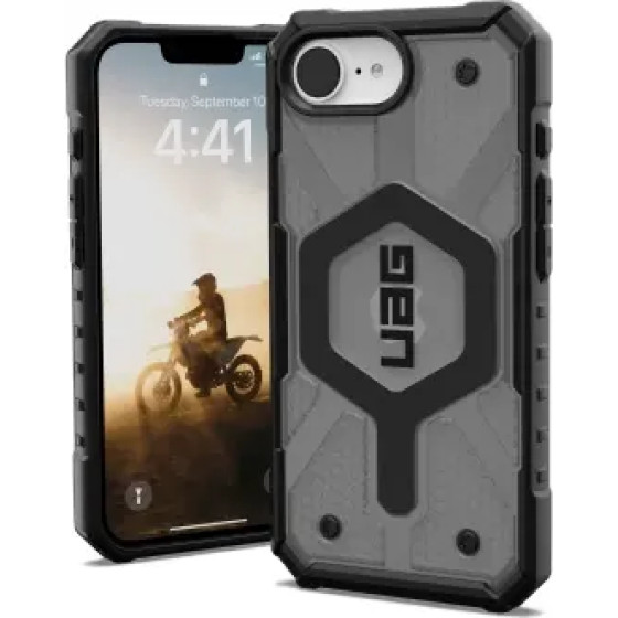 UAG Pathfinder Clear MagSafe iPhone 16e Case - Gray/Black - (UAG114498113131-0)
