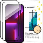 Wozinsky 2pcs Full Screen Tempered Glass with Frame Case Friendly Full Glue iPhone 15 Pro - Black
