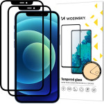 Wozinsky 2x Tempered Glass Full Glue Super Tough Screen Protector Full Coveraged with Frame Case Friendly for iPhone 12 Pro / iPhone 12 black - (Wozinsky Tempered glass Full glue iPhone 12 / 12 Pro 6,1'' black 2pcs)