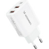 Wozinsky 30W USB-C / 2 x USB-A wall charger - white - (CWCUCW)