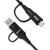 Wozinsky 4in1 cable 2x USB-C 1x USB-A 1x Lightning 60W 1 m - black - (WNBAA)
