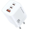 Wozinsky 65W USB-A / 2 x USB-C GaN wall charger - white - (CGWCW)