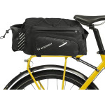 Wozinsky bike carrier bag with 9l shoulder strap (rain cover included) black - (WBB22BK)