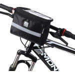 Wozinsky bike handlebar bag with phone case 2l black - (WBB12BK)