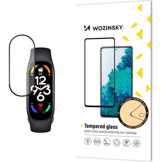 Wozinsky Durable Full Glue Full Screen Tempered Glass with Frame for Xiaomi Mi Band 8 - Black - (Wozinsky Tempered glass Full glue Xiaomi Mi Band 8)